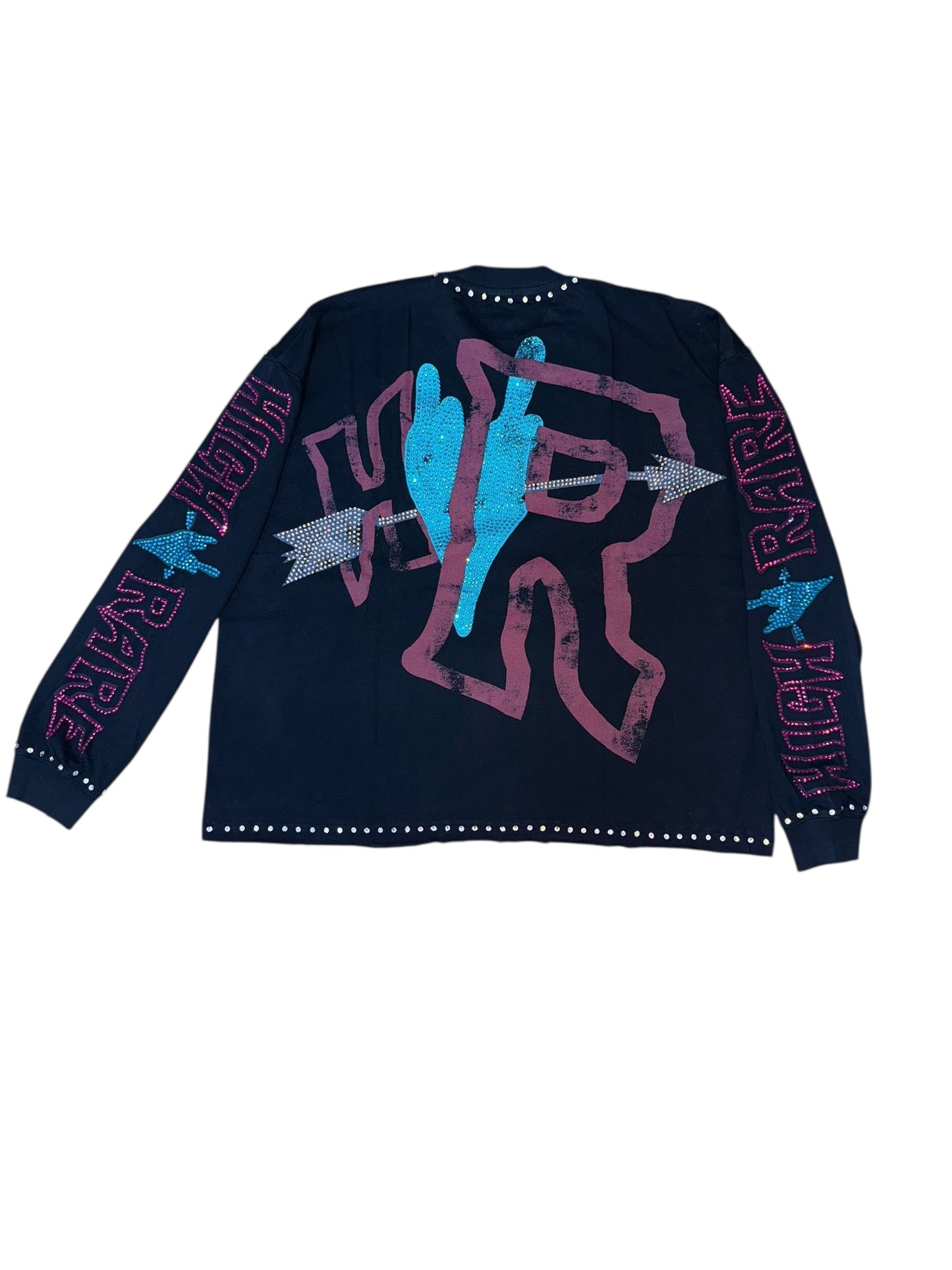 “LOVE IS A GAMBLE” LONG SLEEVE RHINESTONES