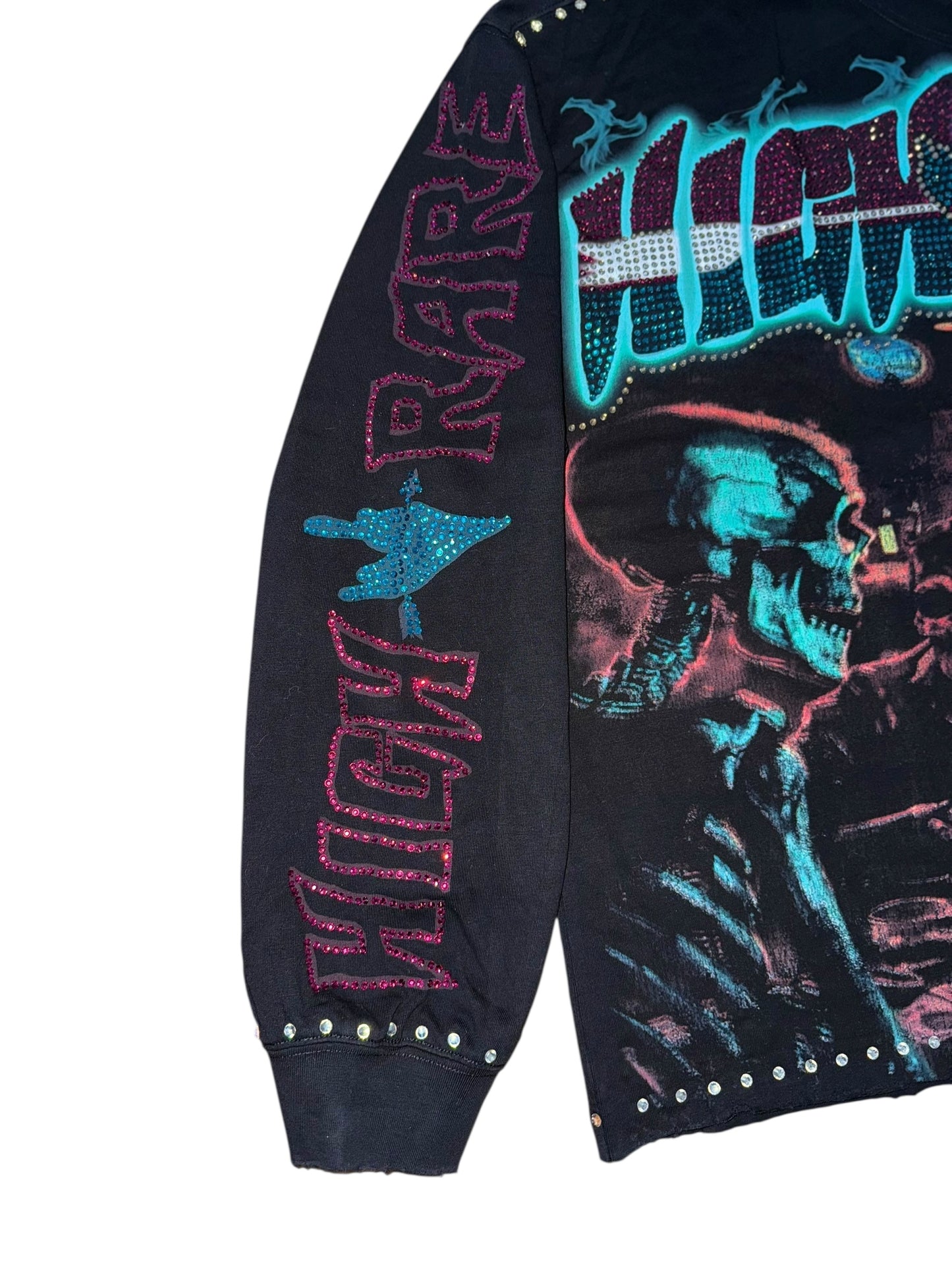 “LOVE IS A GAMBLE” LONG SLEEVE RHINESTONES